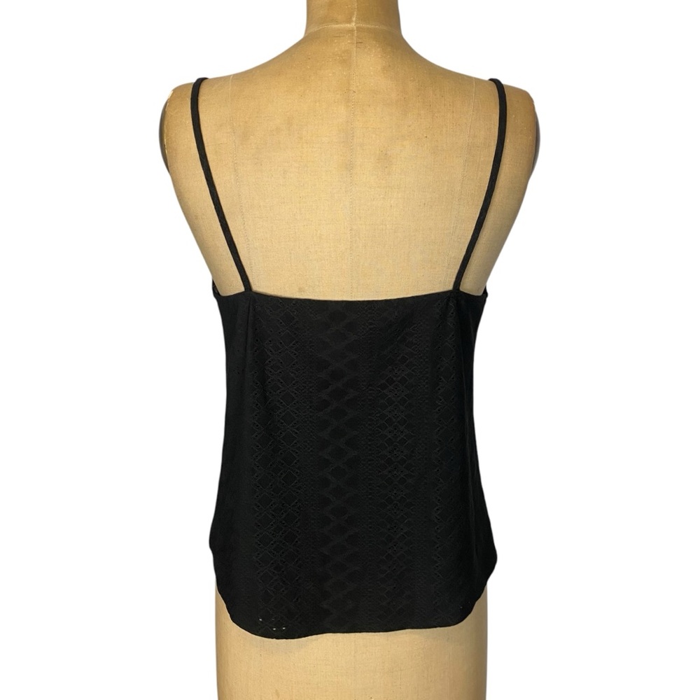 Zara Black Eyelet Textured Lace Detail Camisole Size M - Picture 7 of 11
